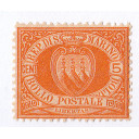 1877 Cent 5 Arancio Stemma Numero Sassone n.2 a Certificato Borrelli Nuovo con Gomma